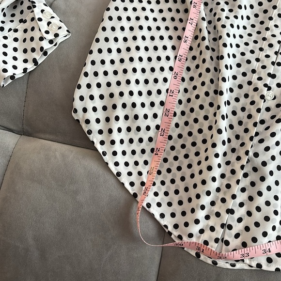 INC International Concepts Black and White Polka Dot Shirt size 12 - Picture 5 of 6